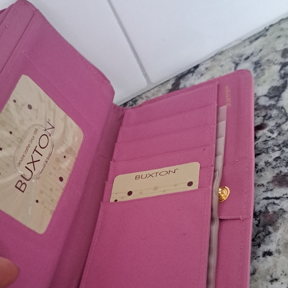 Buxton Pink Snake Print Wallet - Picture 3 of 7